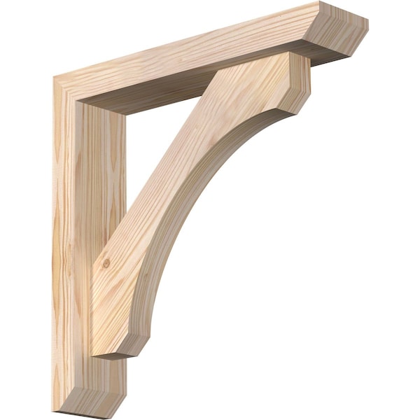 Ekena Millwork Legacy Slat Smooth Bracket w/ Offset Brace, Douglas Fir, 3 1/2"W x 16"D x 16"H BKT0402X16X16LEC06SDF - main